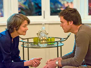SO, YOU KILL HERE OFTEN? Dr. Vogel (Charlotte Rampling) and Dexter (Michael C. Hall) get to know each other.