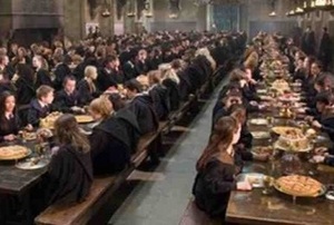 "Finally the Hufflepuffs girls entered the Great Hall and spotted the other girls at the Ravenclaw table."