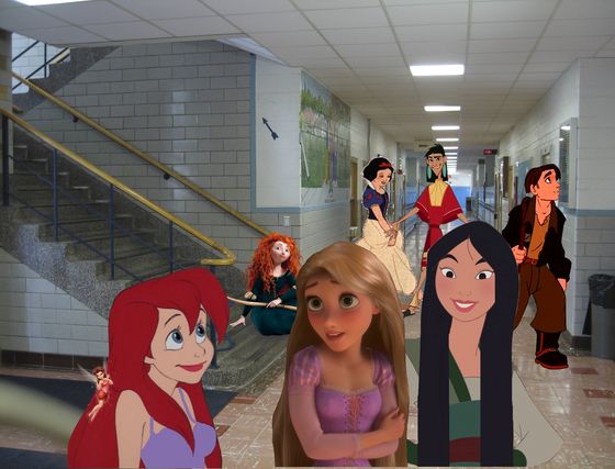 "Nice to meet you Ariel. I'm Mulan and this is Rapunzel. Are you a new student? I've never seen you before."