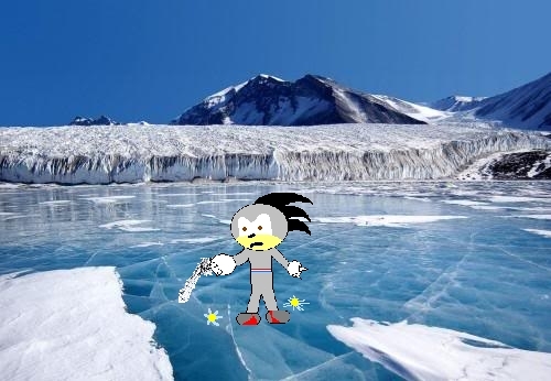 Sean on frozen water
