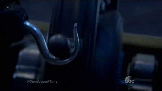  ...... Hook: "I've outrun many a storm" ...... (Thanks TDDD for the translation!) Hook's definitely got the one handed steering thing down pat. That's reassuring.