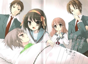  Haruhi Suzumiya and the Brigade members tend to helping Yuki Nagato get better from her sickness.