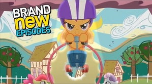 Promo pic of Scootaloo from "Flight to the Finish"