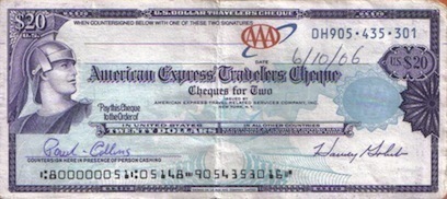  American Express Traveler's Cheques Michael And Maris Took With Them On Their Trip To Paris