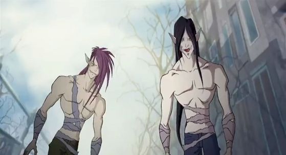  These are vampires? They're skinnier than the Winx! And nice bandage attire Ты got going there, Duman and black-haired Valtor.