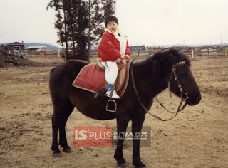  when Hyun Joong ride the hourse at the age of five