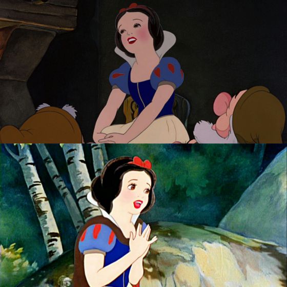  With a smile and a song, I happily welcome Snow White into my parte superior, arriba 5, I amor tu girl, never change.
