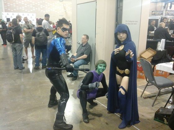  Yes, I know Teen Titans isn't an anime, but here's Raven, Beast Boy, and Nightwing (I think)