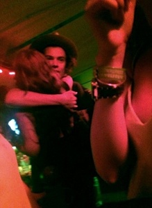  Harry with a mysterious blonde.