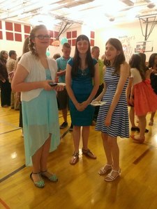 Me and my friends at Confirmation (I'm the one in the striped dress)