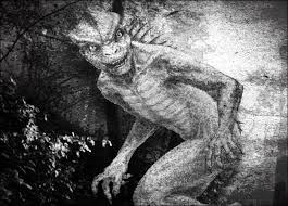  2. The hagedis Man of Scape Ore Swamp- Preferring to hide in the safety of its watery swamp home, this creature is clad in dark green scaly skin, has red eyes, and a long tail which can do damage. It has also been known to leave scratch marks on cars.