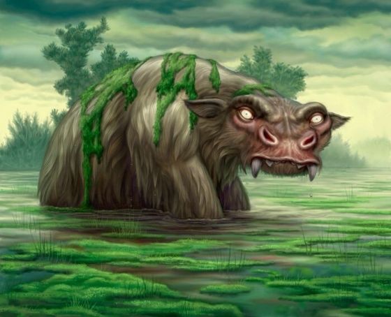 7. Bunyip- While not exactly terrifying, the creature has been the subject of tales told by the natives to keep children from going out after dark.
