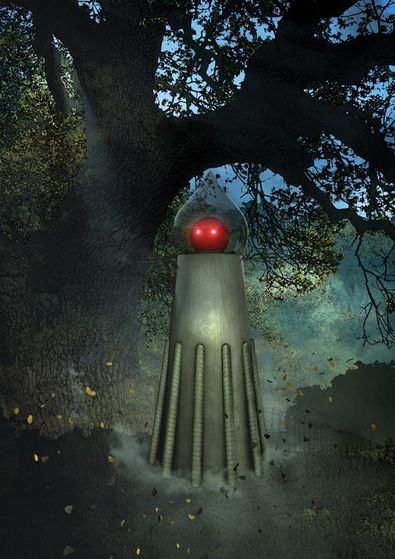  10. Flatwoods Monster- Usually sighted where there is smoke around, this creature stands tall, and has a metal dome around its lower half, exposed chest area at the top, and red glowing eyes. It also has green two pronged fingers.