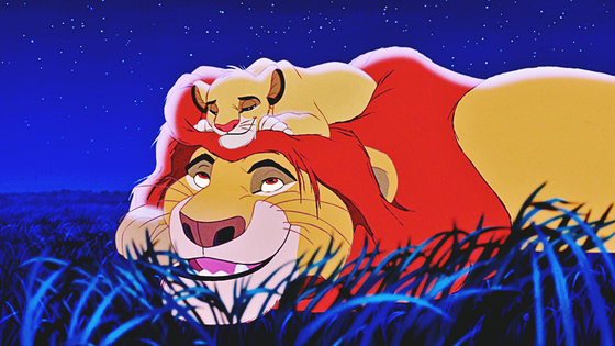  Mufasa, spending some great quality time with his young son, Simba.