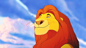 The regal Mufasa, given life by the booming voice of James Earl Jones.