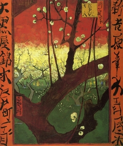  Vincent وین Gogh's Japonaiserie After Hiroshige (1887)