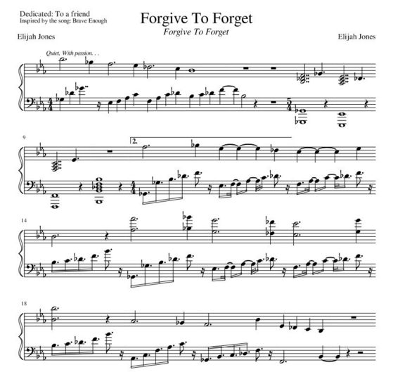Forgive To Forget Album Sheet Music