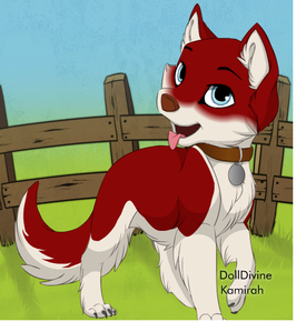  This is a cartoon version of Diesel. The artwork is door Kamirah on DeviantArt. It's from puppy Maker, where u make your own puppy.