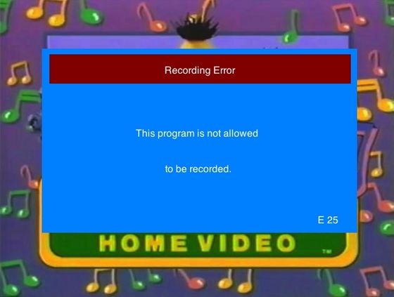  A pop up error blue screen of death to appear when a modern Betamax VCR and/or a DVD recorder is detected 由 the Macrovision signal.