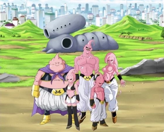  “The Buu Family” Super Buu, Lady Buu, Majin Buu, Sister Buu and Kid Buu ( The Young Z- Fighters face off with Majin Buu Family in their toughest battle yet It seems like all hope is Lost until a Capsule Corp ship appears beneath the sky.Goku, Vegeta