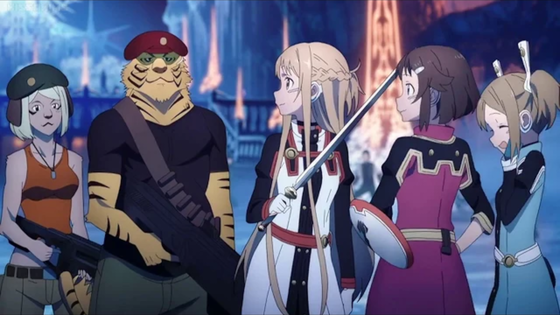  Sword Art Online Ordinal Scale Asuna Yuuki, Silica and Lisbeth.