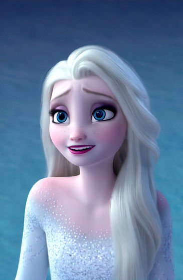 Elsa hair down in " Show Yourself"