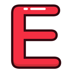  E, letter, red, alphabet, letters icone - Free download