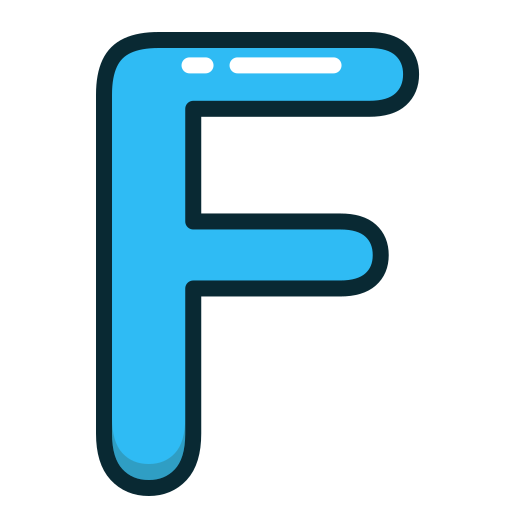  Blue, f, letter, alphabet, letters Иконка - Free download