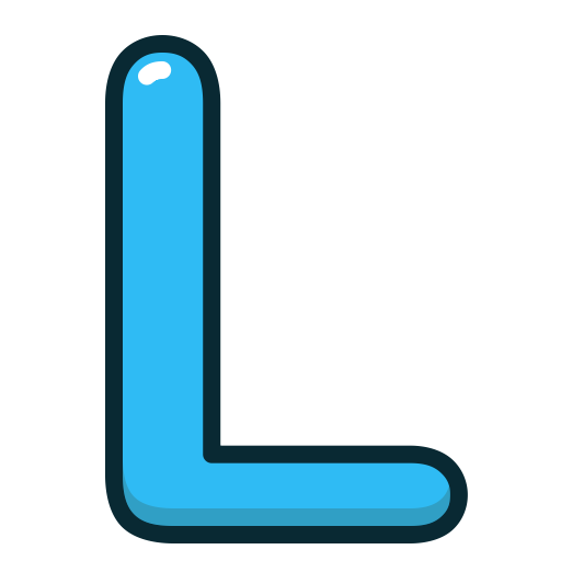 Blue, L, Letter, Alphabet, letters icoon