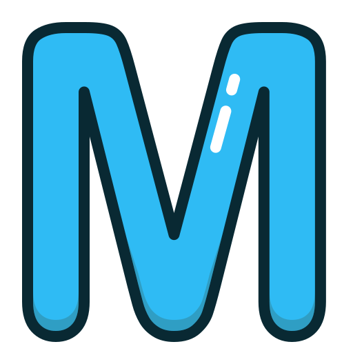 Blue, letter, m, alphabet, letters icon - Free download