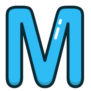 Blue, letter, m, alphabet, letters icon - Free download