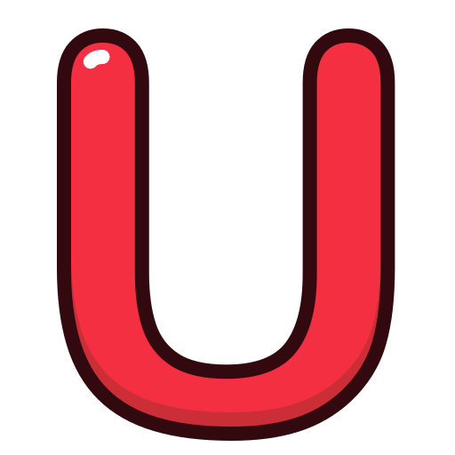 Letter, red, u, alphabet, letters icon - Free download