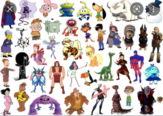  Click the 'A' Cartoon Characters II kuis