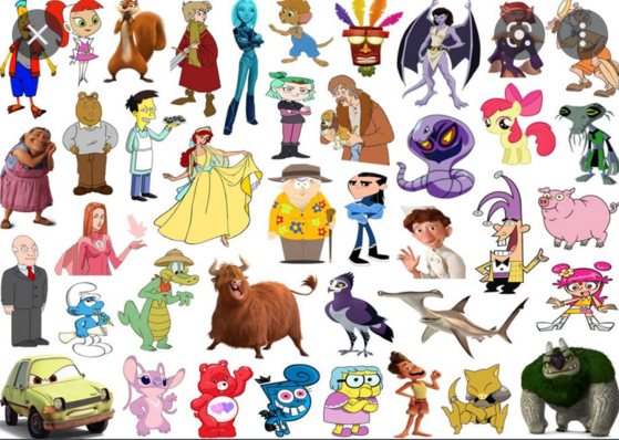 Click the 'A' Cartoon Characters III kuis