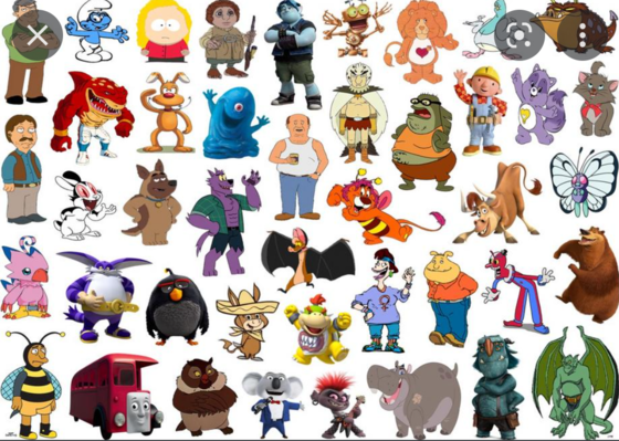  Click the 'B' Cartoon Characters III kuis