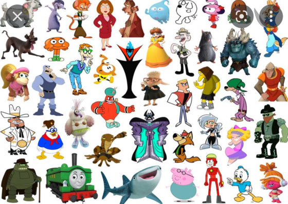  Click the 'D' Cartoon Characters III examen