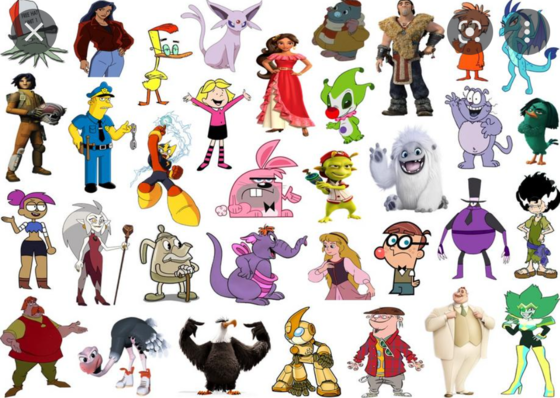  Click the 'E' Cartoon Characters III teste