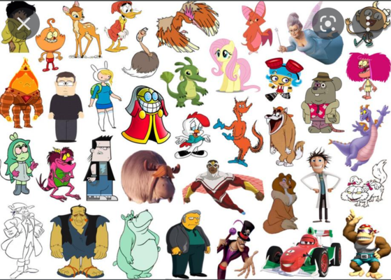  Click the 'F' Cartoon Characters III kwis