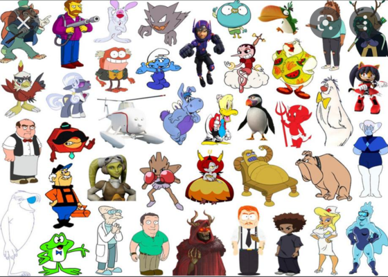  Click the 'H' Cartoon Characters III kuiz