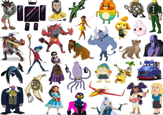  Click the 'I' Cartoon Characters II iksamen