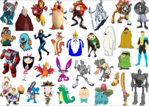  Click the 'I' Cartoon Characters 测试