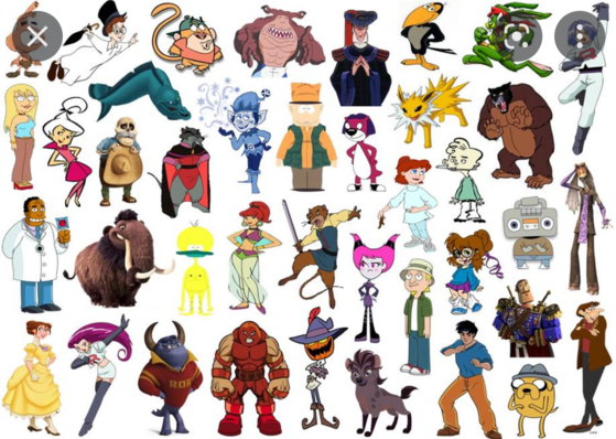  Click the 'J' Cartoon Characters II examen
