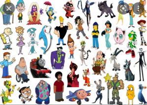  Click the 'J' Cartoon Characters examen