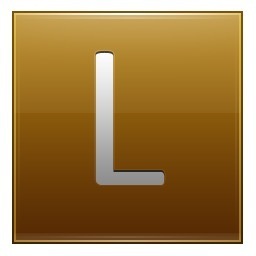  Letter, l, goud icoon in Multipurpose Alphabet iconen
