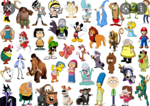  Click the 'M' Cartoon Characters 测试
