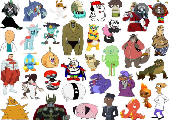  Click the 'O' Cartoon Characters III examen