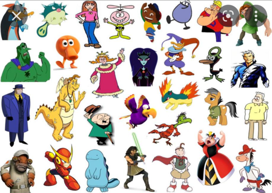  Click the 'Q' Cartoon Characters examen