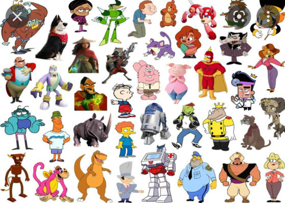  Click the 'R' Cartoon Characters III kwis
