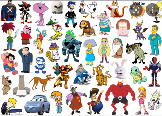  Click the 'S' Cartoon Characters II examen