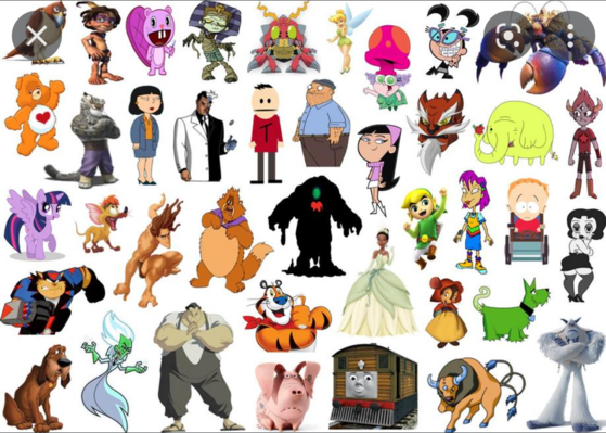  Click the 'T' Cartoon Characters II examen
